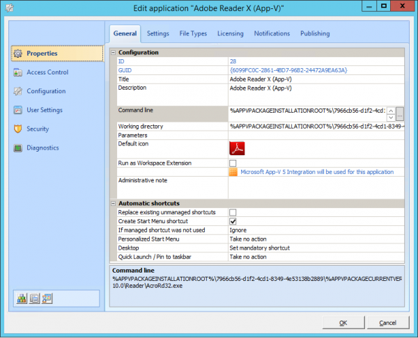 Create a managed App-V "application" in RES Workspace Manager